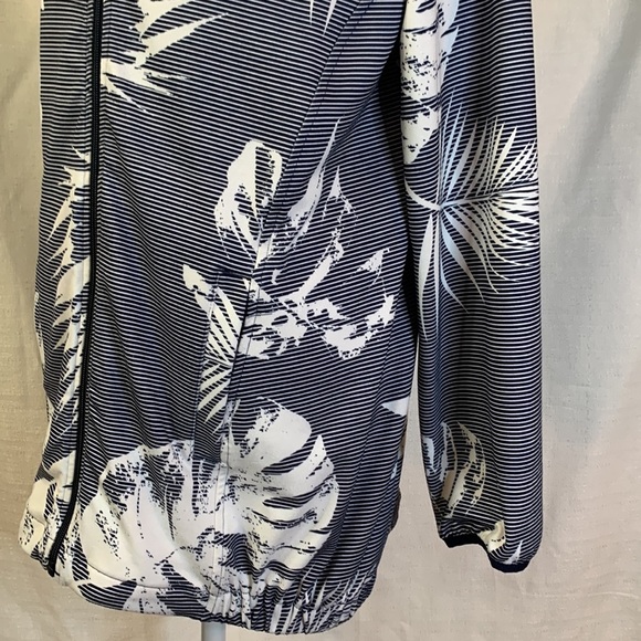 Christopher & Banks Oversized Hooded Striped Zip Up Jacket - Picture 5 of 11